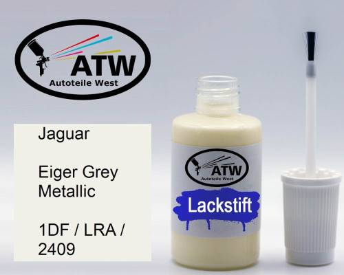 Jaguar, Eiger Grey Metallic, 1DF / LRA / 2409: 20ml Lackstift, von ATW Autoteile West.